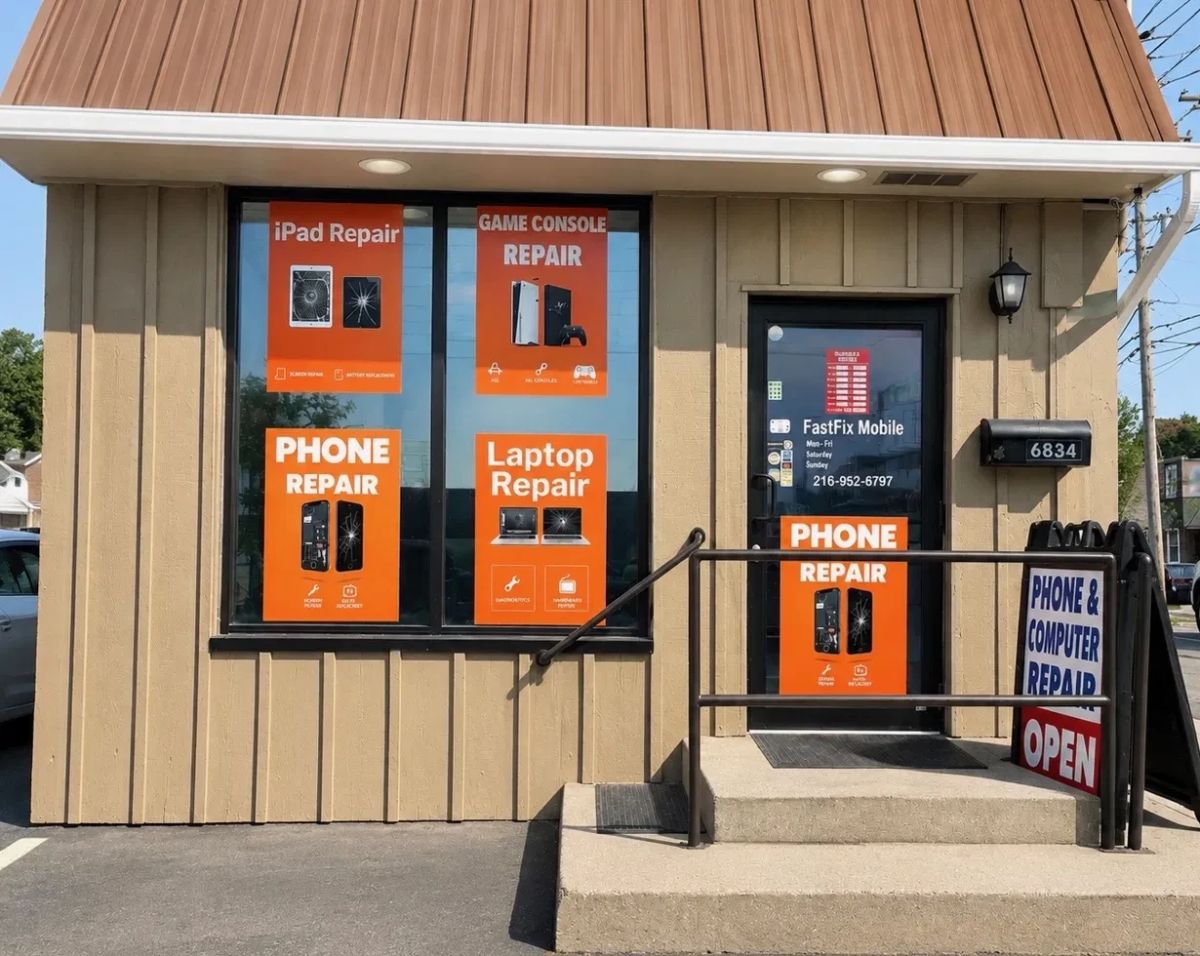The Fast Fix Mobile storefront on Bunker Road in daylight